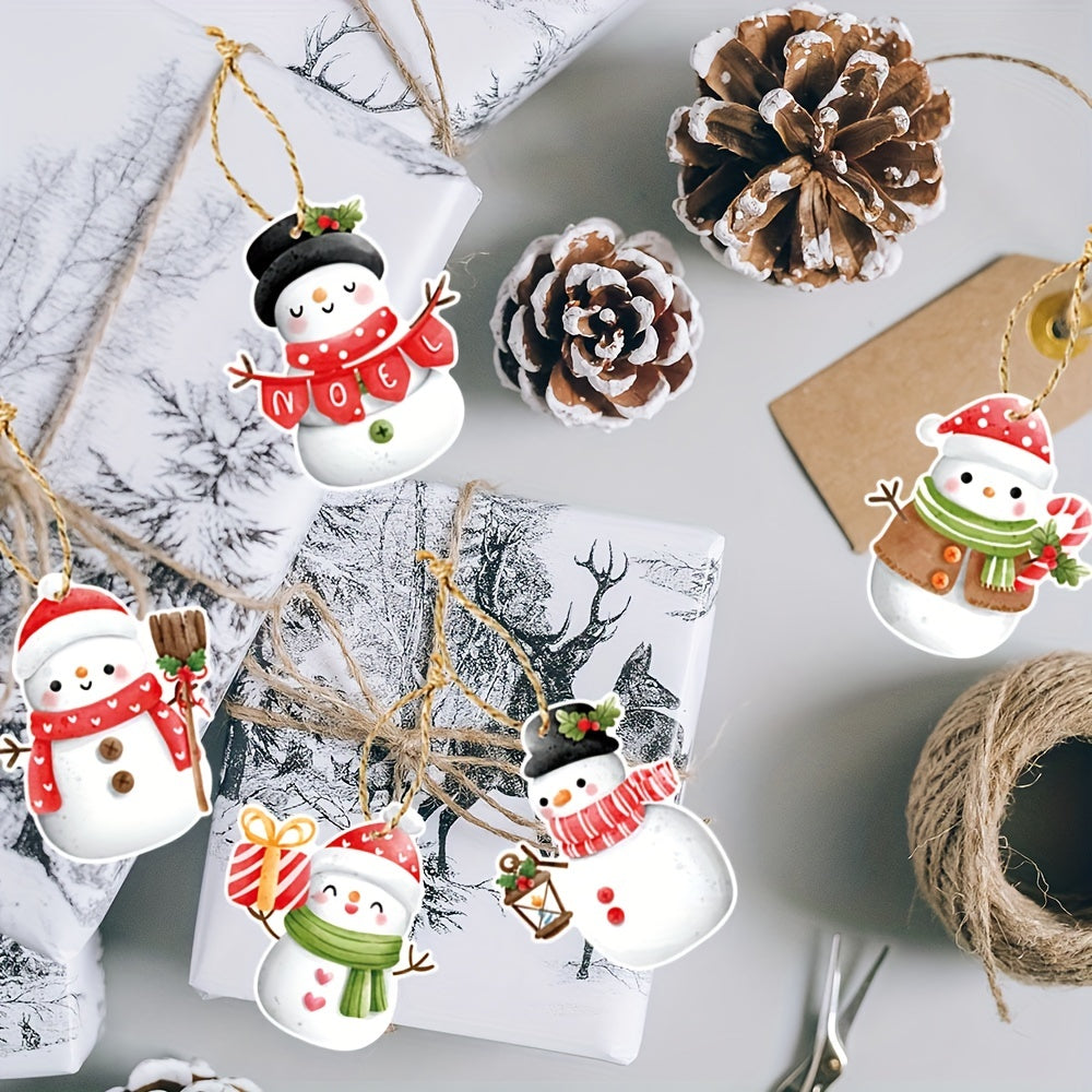 6pcs Snowman Christmas Tree Ornaments - Cute Winter Decor