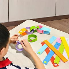 20pcs Colorful Button Bracelets Educational Felt Toy for Fine Motor Skills