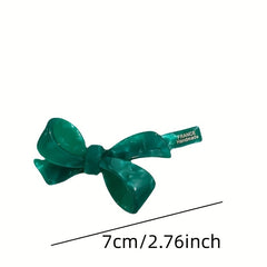 Acetate Bow Duck Billed Clip Barrette Women's Hair Accessory