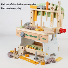 Kids Wooden Construction Toy Set with Tools