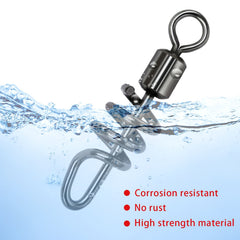50pcs Fishing Barrel Swivels Stainless Steel Snaps for Saltwater Luring