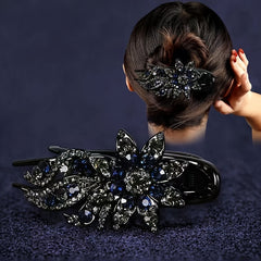 Rhinestone Flower Hair Clip Barrette Hair Pin Vintage Bridal Wedding