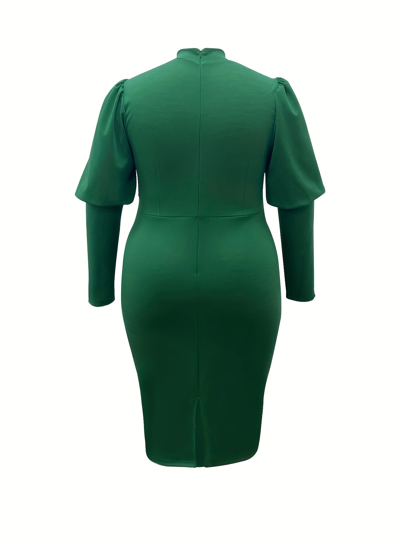  Puff Sleeve Bodycon Midi Dress