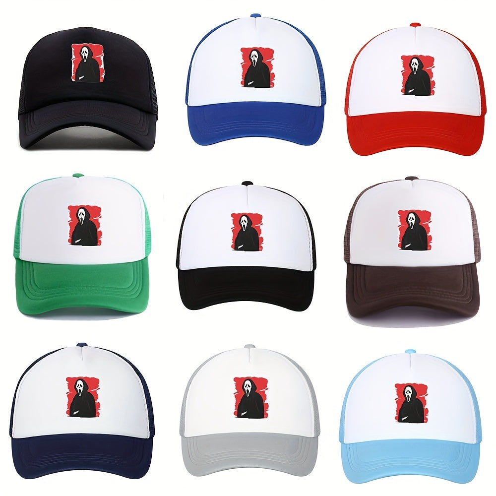 Unisex Sunshade Breathable Baseball Cap Ghost Pattern Outdoor Sport