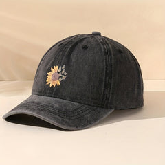 Unisex Sunflower Butterfly Baseball Cap Adjustable Outdoor Sport Hat