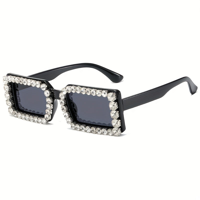 Y2K Rhinestone Rectangle Sunglasses for Women