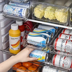 1pc Refrigerator Organizer Bin Beverage Storage Box Soda Can Food Storage Rack