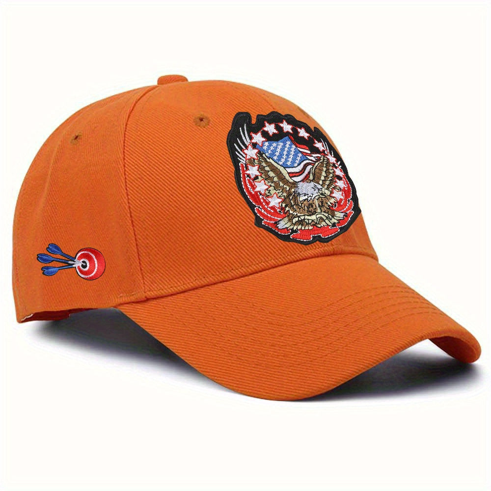 Eagle Embroidery Peaked Cap Soft Top Multicolor Hat