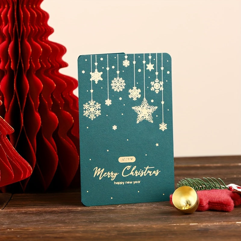 10pcs Vintage Christmas Stamping Greeting Card Business Thanksgiving Card