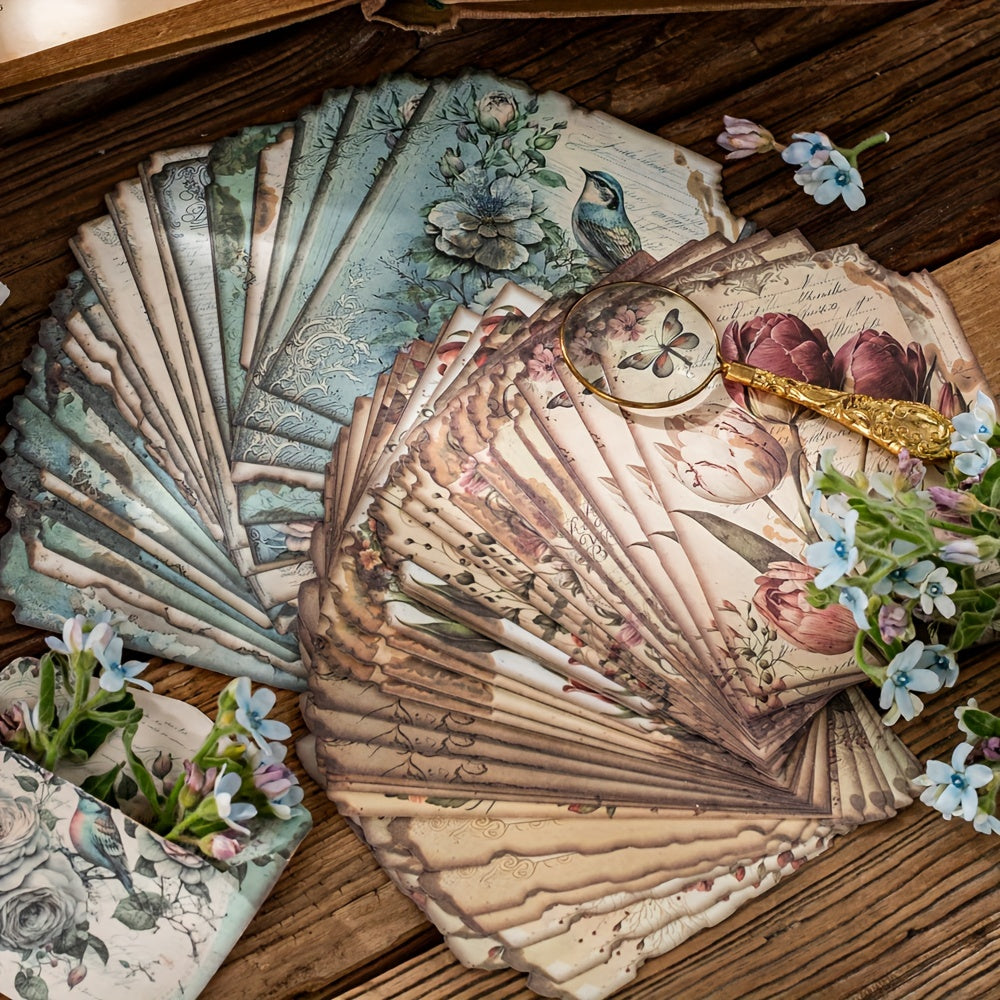 30pcs Lost Garden Series DIY Flower & Bird Material Pack