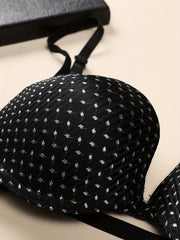 3 Pcs Women's Sexy Print Front Open Plunge Bras