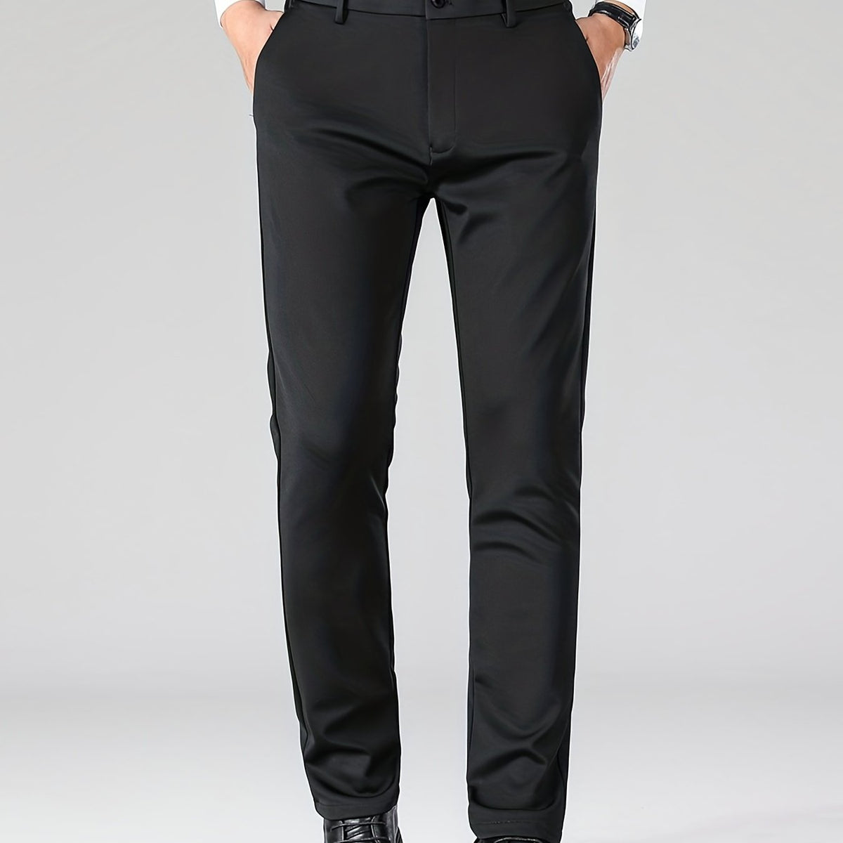 Men's Stretch Business Pants Straight Leg Wrinkle-resistant Trousers
