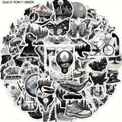60pcs Dark Gothic Outdoor Graffiti Stickers Waterproof DIY Handbook Sticke