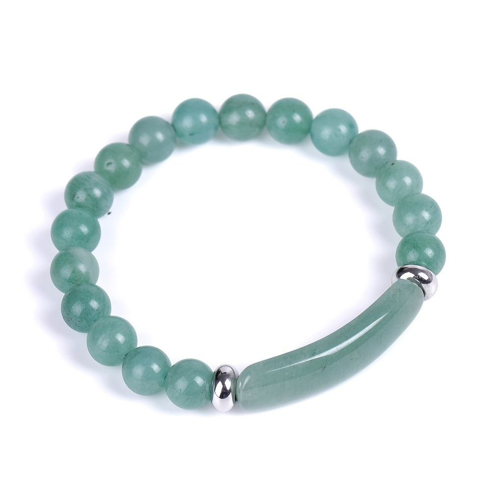 Healing Tiger Stone Rough Bracelet Chakra Crystal Heart Charm Jewelry