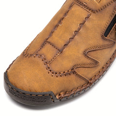 Men's Zipper Loafer Shoes Breathable Slip On Shoes