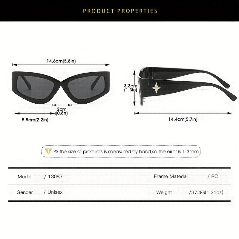 Y2K Cat Eye Sunglasses Star Decor Anti Glare Glasses UV400