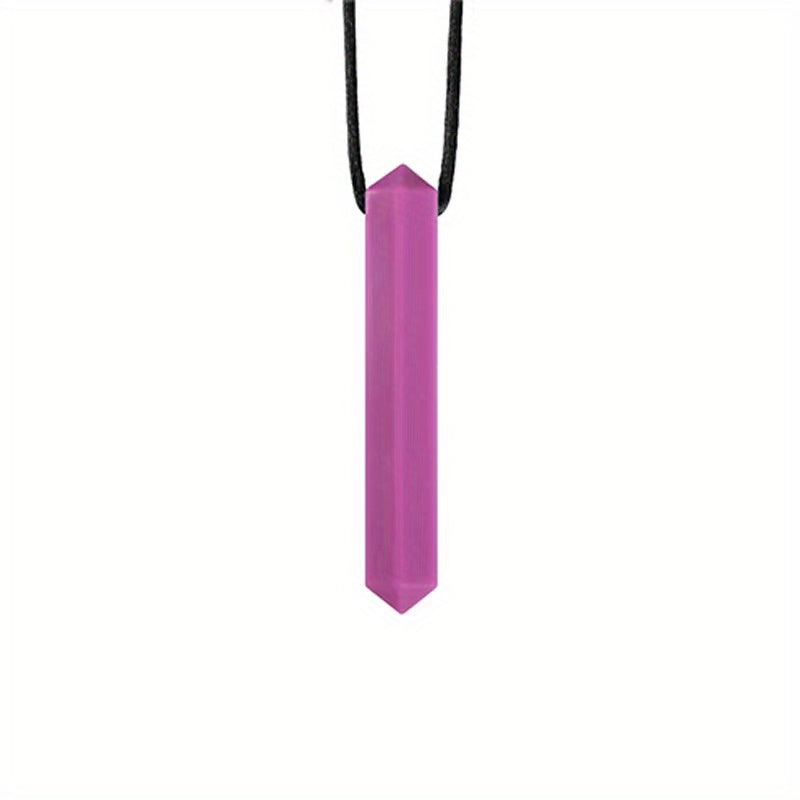 Gemstone Silicone Chew Pendant Baby Teething Sensory Necklace
