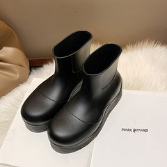 Women's Wedge Rain Boots Water Resistant Shoes