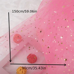 Glitter Star Mesh Fabric, Festive Gift Doll Skirt, 1/3/5 Yards Wide Sheer Fabric