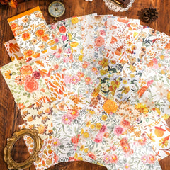 Vintage Yellow Flowers Scrapbook Paper - 200 Sheets