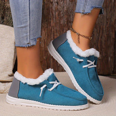 Women's Sunflower Print Snow Boots Warm & Comfy Slip On Flat Shoes