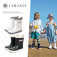 TARANISFIT Girl's Solid Rain Boots Waterproof Comfy Shoes For Outdoor Working
