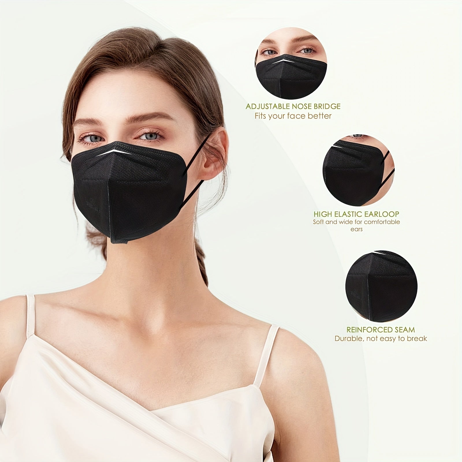 50pcs KN95 Face Masks 5 Ply Safety Respirator Dust Disposable KN95 Mask