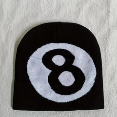 Jacquard Hip Hop Beanie Double Knitted Y2K Skull Cap Unisex Warm Knit Hat