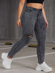  Button Up Skinny Jeans Women's Casual Stretch Jeans