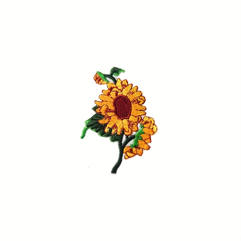 36pcs Flower Pattern Iron On Patches Embroidered Applique Repair Patch