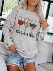Graphic Print Pullover Sweatshirt Women's Casual Crew Neck Fall & Winter
