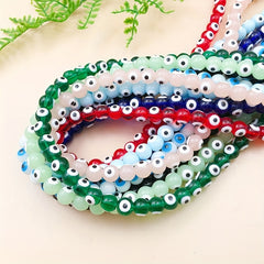 40pcs Glass Eye Beads Round Colorful Spacer Beads DIY Jewelry Making