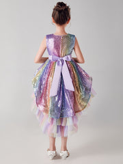 Sparkle Princess Dress High Low Tulle Tutu Gown for Girls