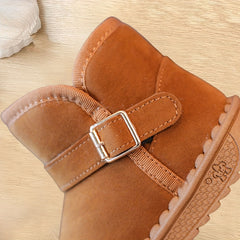 Vintage Snow Boots For Girls Soft Warm Plus Fleece Outdoor Walking Hiking Winter