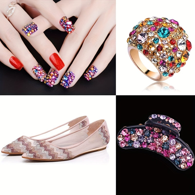800pcs Round Nail Art Flat Backs Acrylic Rhinestones