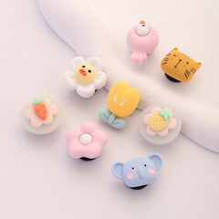 8pcs Cartoon Shoe Buckle Animal Fruit Clogs Sandal Buckles