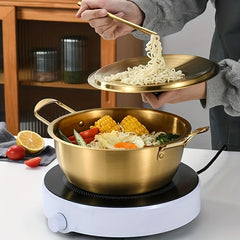 1pc Stainless Steel Ramen Pot with Lid, Noodle Cooking Pot