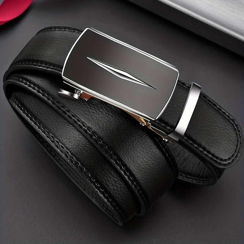 Men's PU Leather Belt Automatic Buckle Pants Belt
