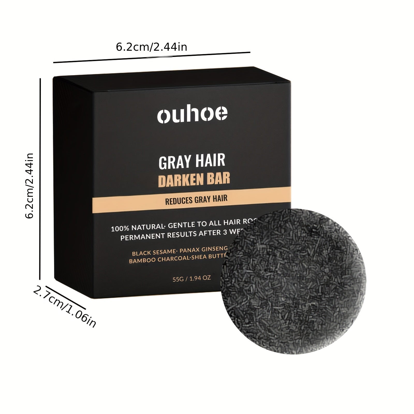 Gray Hair Darken Shampoo Bar Hair Cleaning Care Soap