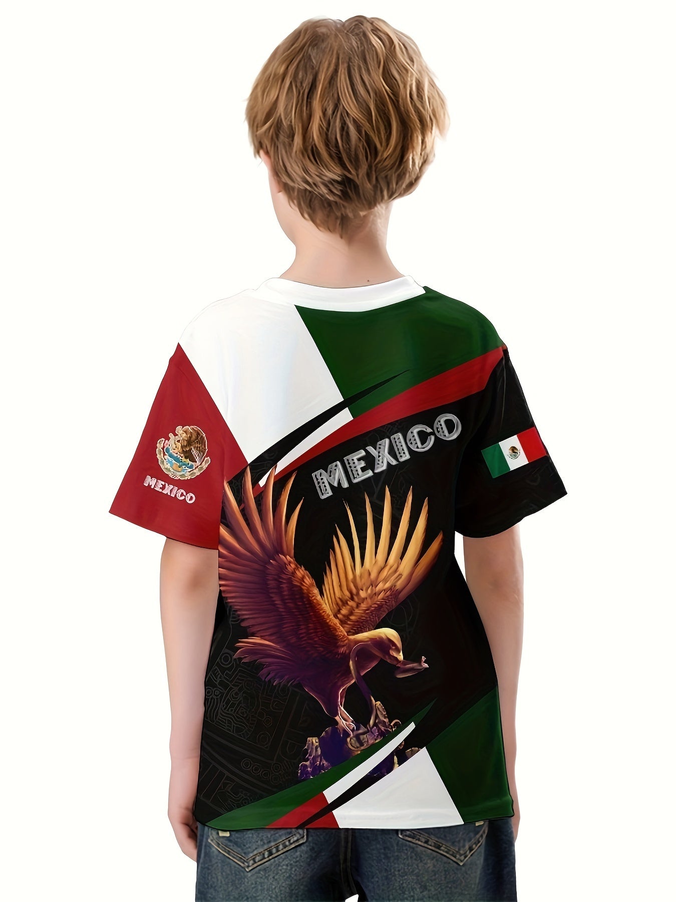 MEXICO 3D Print Boys T-shirt Short Sleeve Top Summer Kids Outgoing Clothes