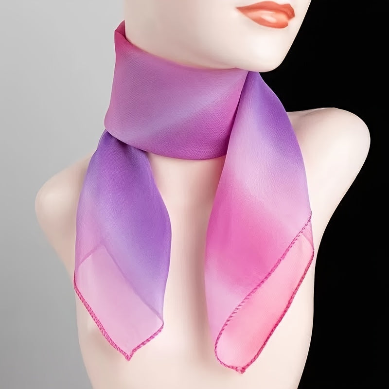 Gradient Chiffon Scarf Neck Scarves for Women