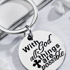Stainless Steel Faith Keychain Small Gift For Christian