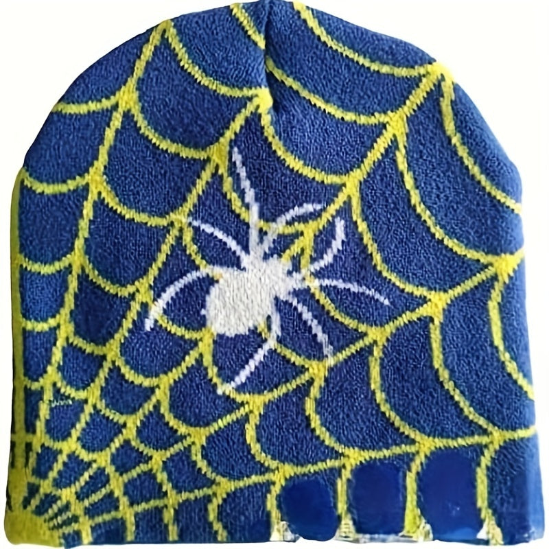 Hip Hop Spider Jacquard Beanie Gothic Unisex Skull Cap Y2K
