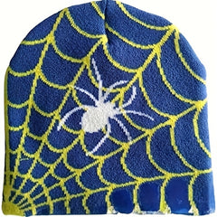Hip Hop Spider Jacquard Beanie Gothic Unisex Skull Cap Y2K