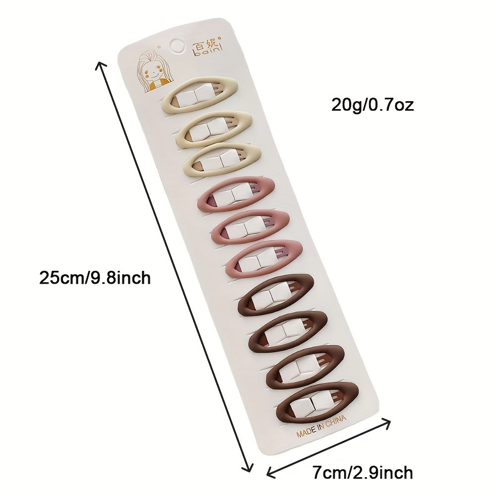 10pcs Macaroon Snap Hair Clips Non Slip Hair Accessory