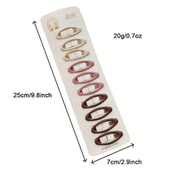 10pcs Macaroon Snap Hair Clips Non Slip Hair Accessory