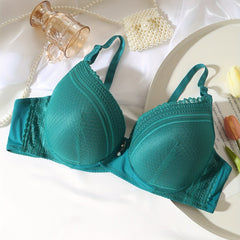  Lace Bra with Faux Pearl Decor Bralette