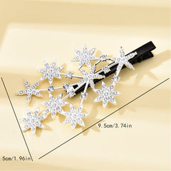Vintage Crystal Star Hair Clip Barrette Rhinestone Headpieces