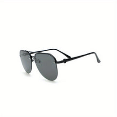 Rivet Aviator Sunglasses Metal Frame UV400