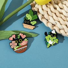 Funny Hiding Cat Enamel Pins Metal Paint Badges For Backpacks Clothing